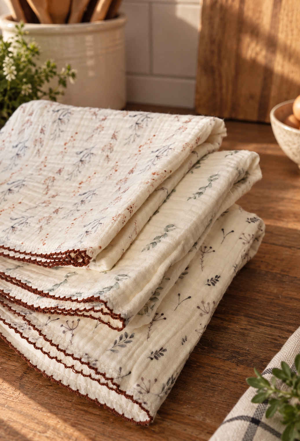Close-up of the kitchen towel weave and finish