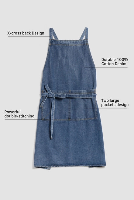 denim apron, gardening apron, cooking and baking