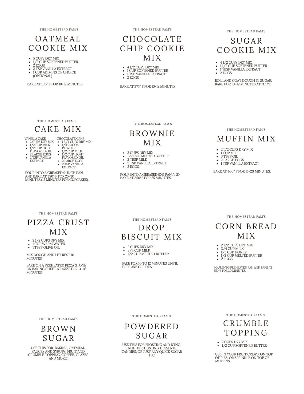 Dry Mix Pantry Labels - Digital Download – The Homestead Fam