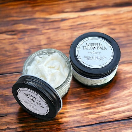 whipped tallow balm vanilla bean, face moisturizer and body lotion