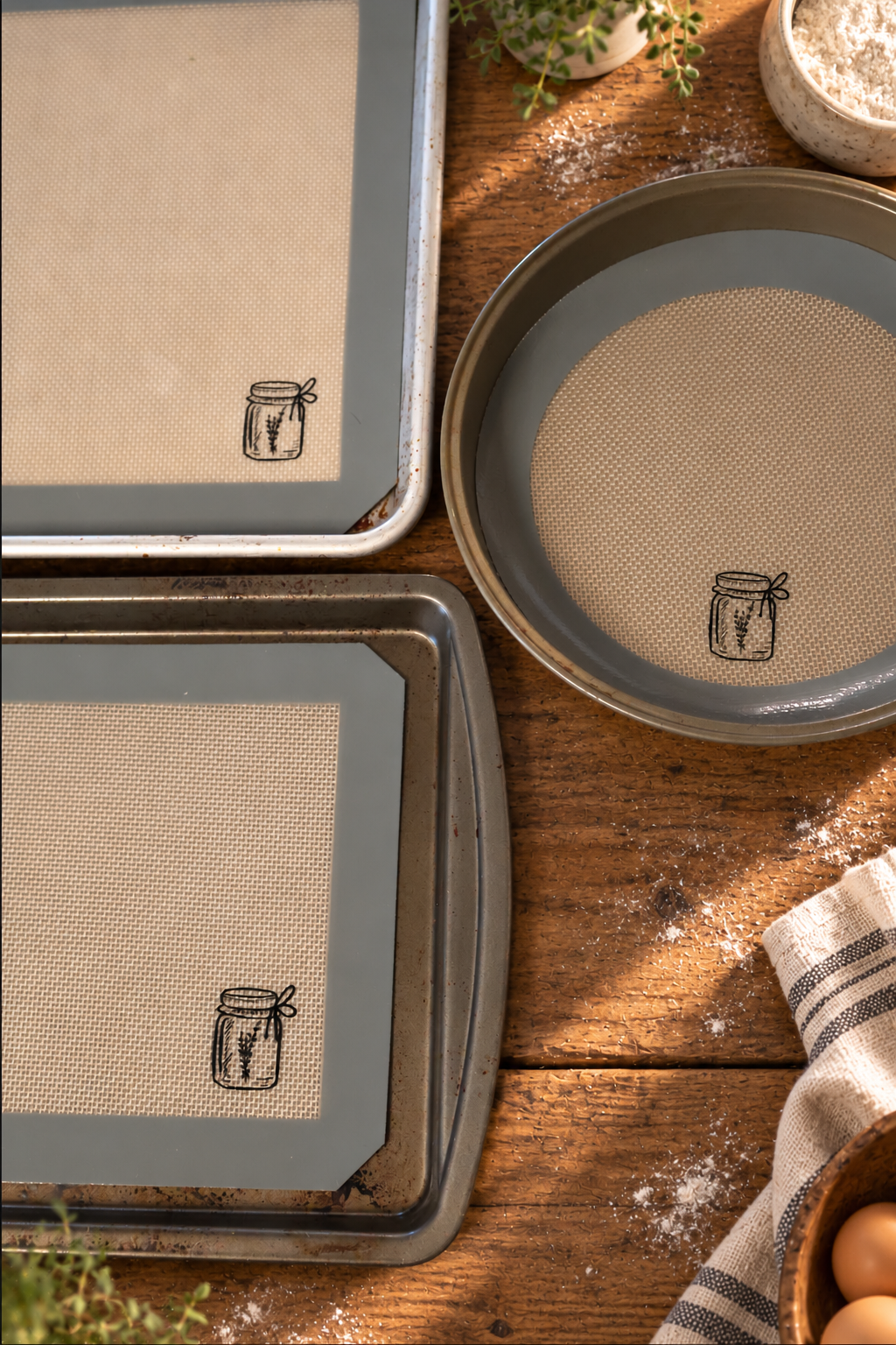 Silicone baking mat on a baking tray